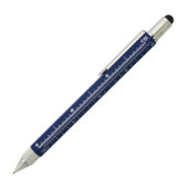 Navy Blue One Touch Lead Pencil w/Stylus (Front)