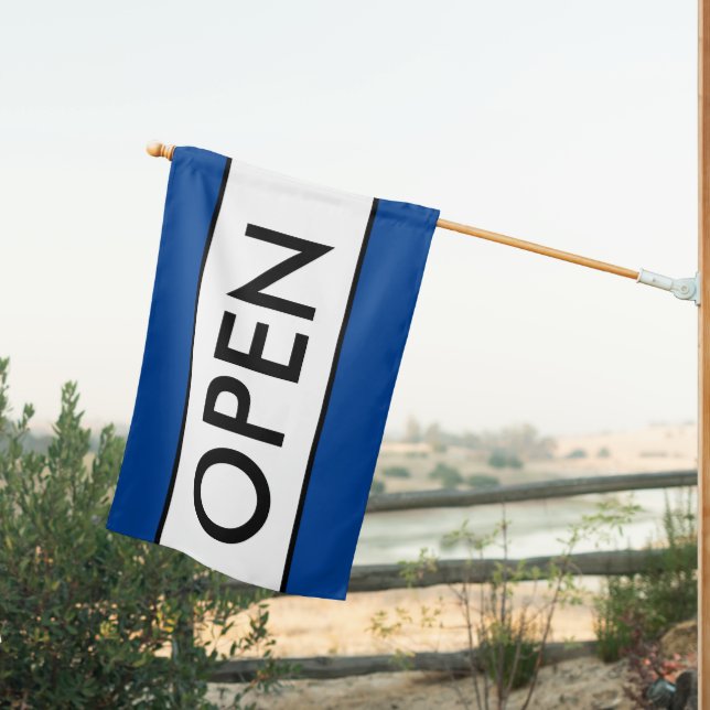 Navy Blue Open Sign for Business Flag (Insitu (Back))