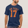 Navy Blue & Orange Adults | Sports Jersey Design T-Shirt