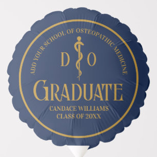 Navy Blue Osteopathic Medical School Graduation Balloon