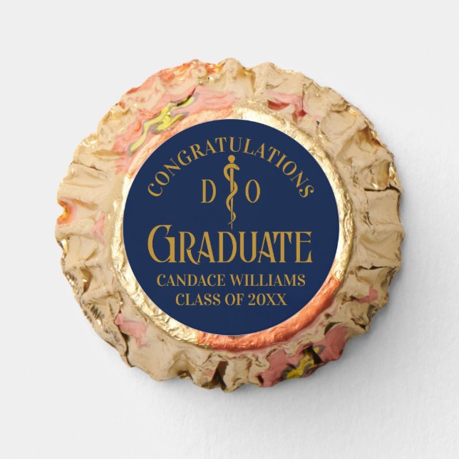 Navy Blue Osteopathic Medical School Graduation Reese's Peanut Butter Cups (Front)