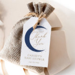 Navy Blue Over the Moon Boy Baby Shower Gift Tags<br><div class="desc">Say thank you to friends and family for attending your baby shower with these elegant moon and stars favor tags.</div>