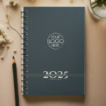 Navy Blue Overlapping Text Logo Weekly Planner<br><div class="desc">Simple personal stationery 2025 annual/weekly planner featuring a large central logo with bold year digits split by a line of text (name, subject, etc). Annual planner (12 months) with open monthly overviews and weekly planning sheets. Cover in a curated selection of modern colors. Contact for assistance in personalizing or creating...</div>
