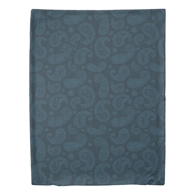  Navy blue paisley Duvet Cover (Front)