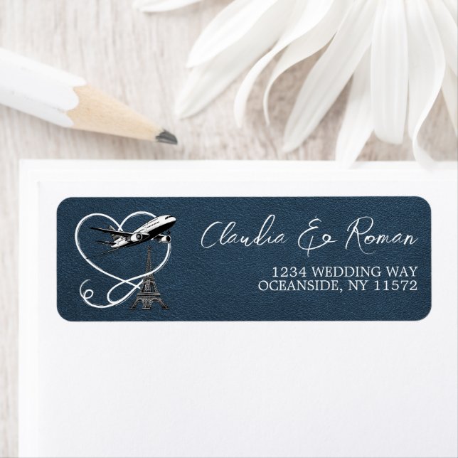 Navy Blue Paris Passport Label (Insitu)