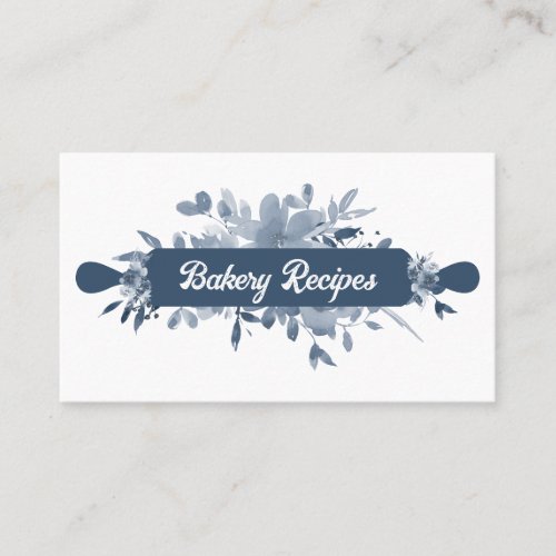 Navy Blue Pastry Chef Homemade Bakery Business Card
