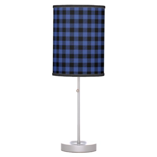 Navy Blue Pattern Buffalo Plaid Flannel Lumberjack Table Lamp