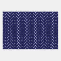 Navy Pastel Blue Watercolor Floral Pattern Wrapping Paper Sheets, Zazzle