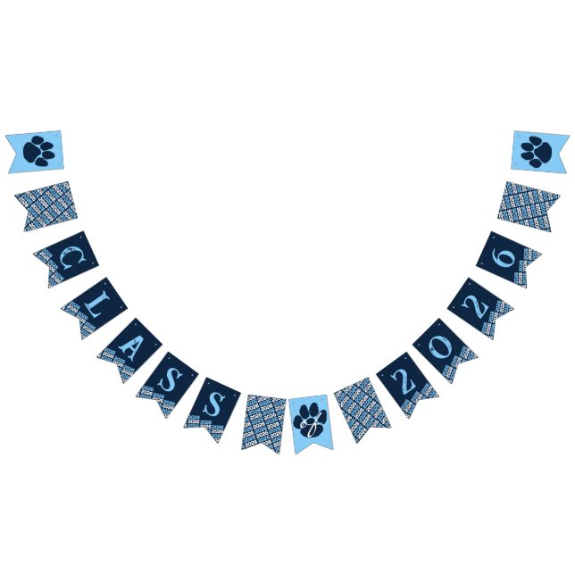 Navy Blue  Pawprint Graduation Hanging Banner (All)