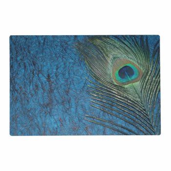 Navy Blue Peacock Placemat by Peacocks at Zazzle
