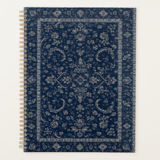 Navy Blue Persian Floral Rug Notebook