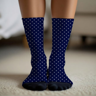 Navy Blue Personal Monogram Pattern Socks