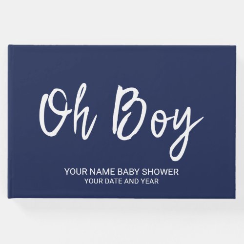 Navy Blue Personalized Baby Boy Shower Guestbook