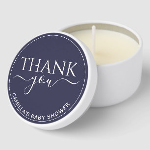Navy Blue Personalized Baby Shower Favor Candles