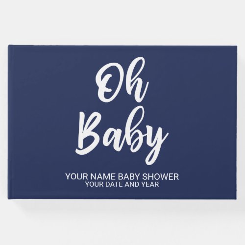 Navy Blue Personalized Baby Shower Guestbook