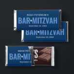 Navy Blue Personalized BarMitzvah Hershey Bar Favors<br><div class="desc">Custom Bar Mitzvah Hershey's chocolate bar favors are designed to resemble the classic style of the iconic chocolate brand. Design features "Bar Mitzvah" in bold text with Star of David accent and wording that can be personalized with your son's name, the event date, and a simple thank you message on...</div>