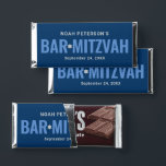 Navy Blue Personalized BarMitzvah Hershey Bar Favors<br><div class="desc">Custom Bar Mitzvah Hershey's chocolate bar favors are designed to resemble the classic style of the iconic chocolate brand. Design features "Bar Mitzvah" in bold text with Star of David accent and wording that can be personalized with your son's name, the event date, and a simple thank you message on...</div>
