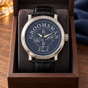 Navy Blue Personalized Groomsman Gift Watch
