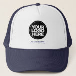 Navy Blue | Personalized Logo and Text Baseball Trucker Hat<br><div class="desc">Create your very own corporate Navy Blue Trucker Hat! Our sleek and contemporary template comes in a variety of colors, offering full customization options to showcase your business logo, chosen photograph or image. Enhance personalization by adding your name, company slogan or moniker, promotional Instagram handle, or any personalized text of...</div>