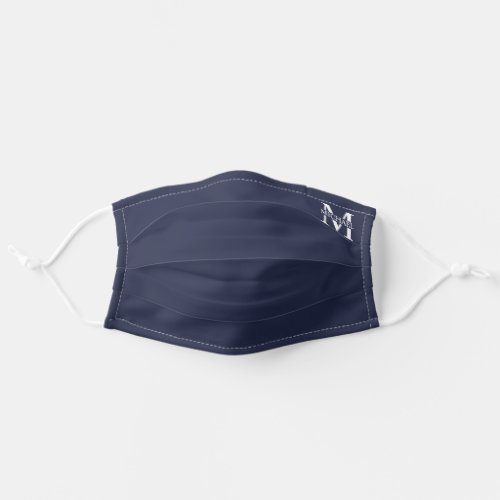 Navy Blue Personalized Monogram and Name Adult Cloth Face Mask