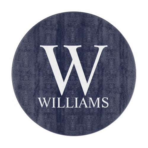Navy Blue Personalized Monogram and Name Cutting Board