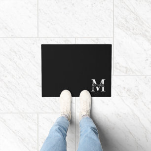 Navy Blue Personalized Monogram and Name Doormat