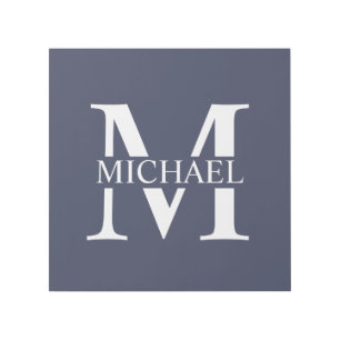 Navy Blue Personalized Monogram and Name Gallery Wrap