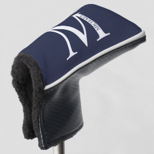Navy Blue Personalized Monogram and Name Golf Head Cover
