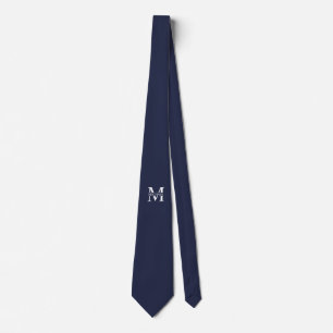 Navy Blue Personalized Monogram and Name Neck Tie