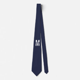 Navy Blue Personalized Monogram and Name Neck Tie