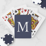 Navy Blue Personalized Monogram And Name Playing Cards at Zazzle