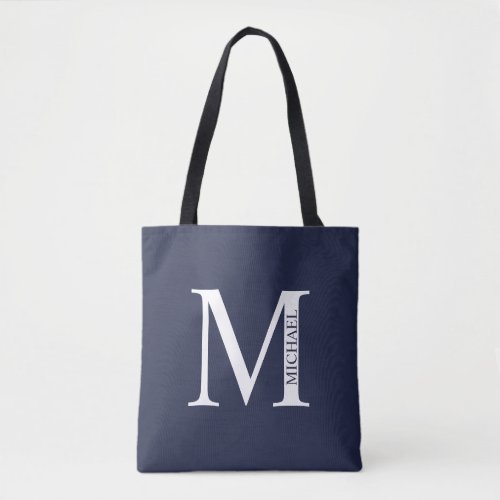 Navy Blue Personalized Monogram and Name
