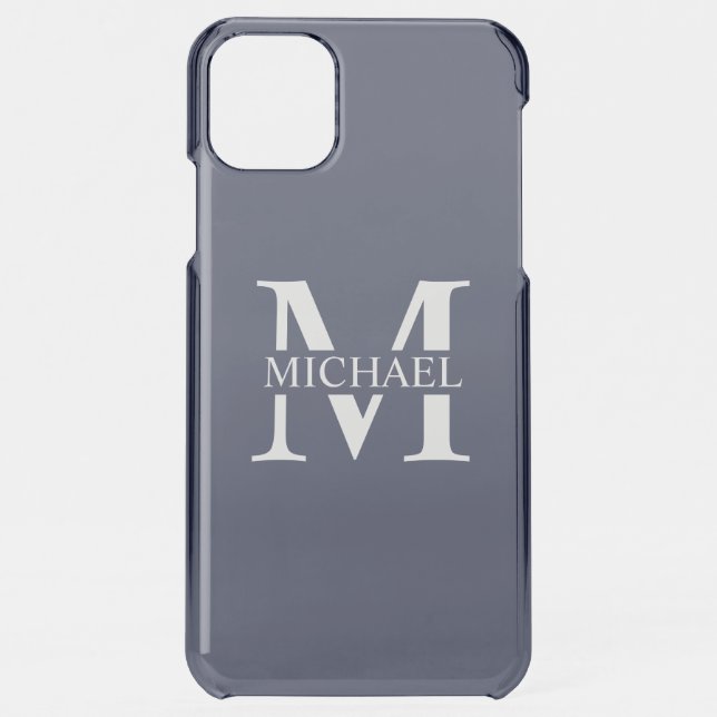Navy Blue Personalized Monogram and Name Uncommon iPhone Case (Back)