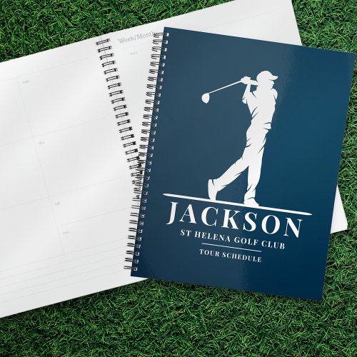 Navy Blue Personalized Monogram Golf Planner