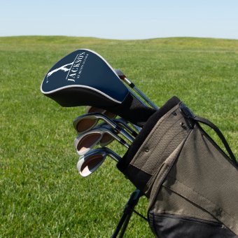 Navy Blue Personalized Monogram Golf Swing Golf Head Cover | Zazzle