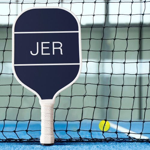 Navy Blue Personalized Monogrammed Initials Sports Pickleball Paddle