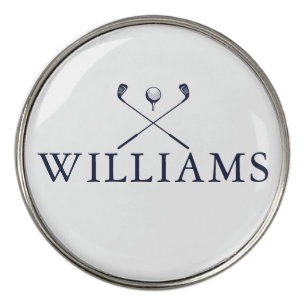 Navy Blue Personalized Name Golf Clubs Ball Marker