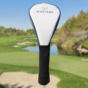 Navy Blue Personalized Name Golf Clubs Head Cover