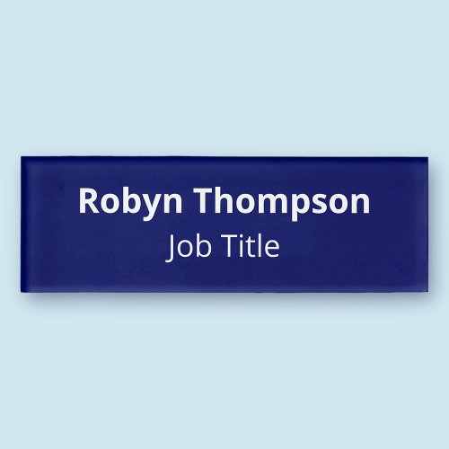 Navy Blue Personalized Name Tag Magnetic Acrylic