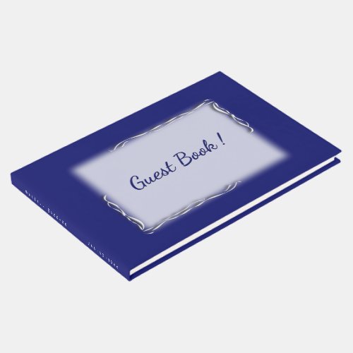 Navy Blue Personalized Spine Guest Book