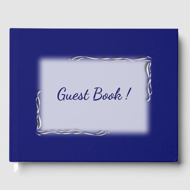 Navy Blue Personalized Spine Guest Book (Front)