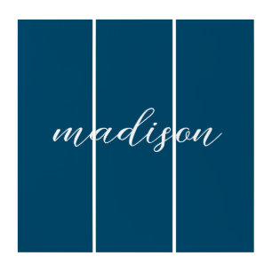 Navy Blue Personalized Triptych