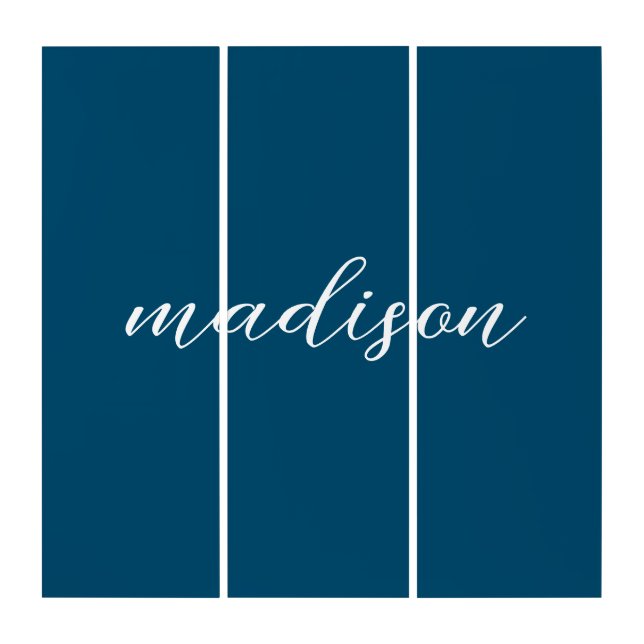 Navy Blue Personalized  Triptych (Front)