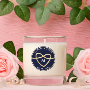 Navy Blue Personalized Wedding Scented Candle