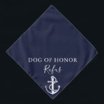 Navy Blue Pet Dog Anchor Nautical Wedding Bandana<br><div class="desc">A super cute nautical wedding bandana featuring a ships anchor you can personalize with your dog's name and their honour role on your special day. Designed by Thisisnotme©</div>