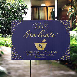 Navy Blue Pharmacy School Graduation Welcome Sign