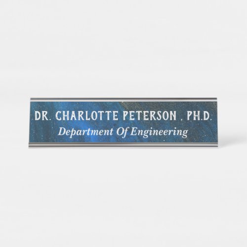 Navy Blue Phd or Doctorate  Desk Name Plate