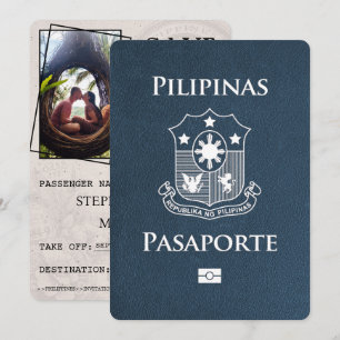Navy Blue Philippines Passport Save The Date
