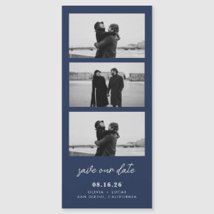 Navy Blue Photo Strip Magnetic Wedding