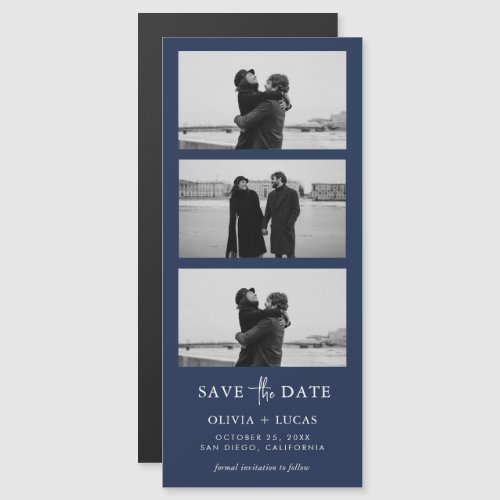 Navy Blue Photo Strip Magnetic Wedding 